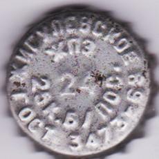 along the inner circumference \u002D \u0022ЖПЗ 25 к. б/пос\u0022, along the outer one \u002D \u0022Жигулевское ГОСТ 3473\u002D69\u0022.