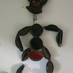 Illustration Knights, Crabs, and Spiders Made from crowncaps